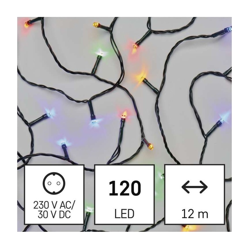LED Zunanja božična veriga 120xLED/8 načinov 17m IP44 multicolor