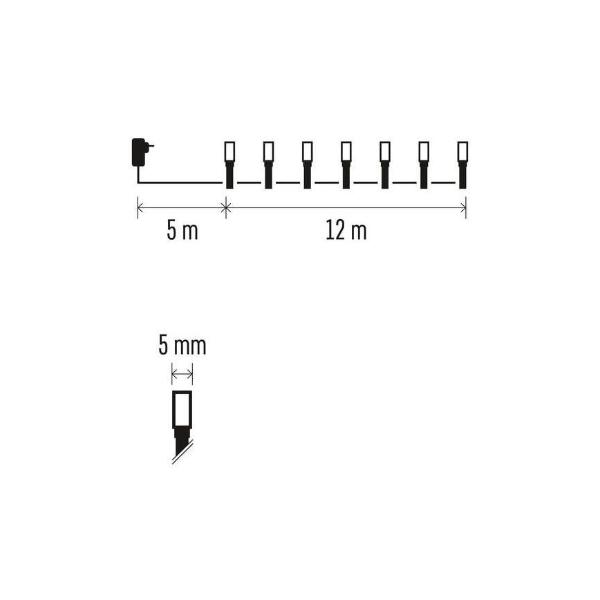 LED Zunanja božična veriga 120xLED/8 načinov 17m IP44 topla bela