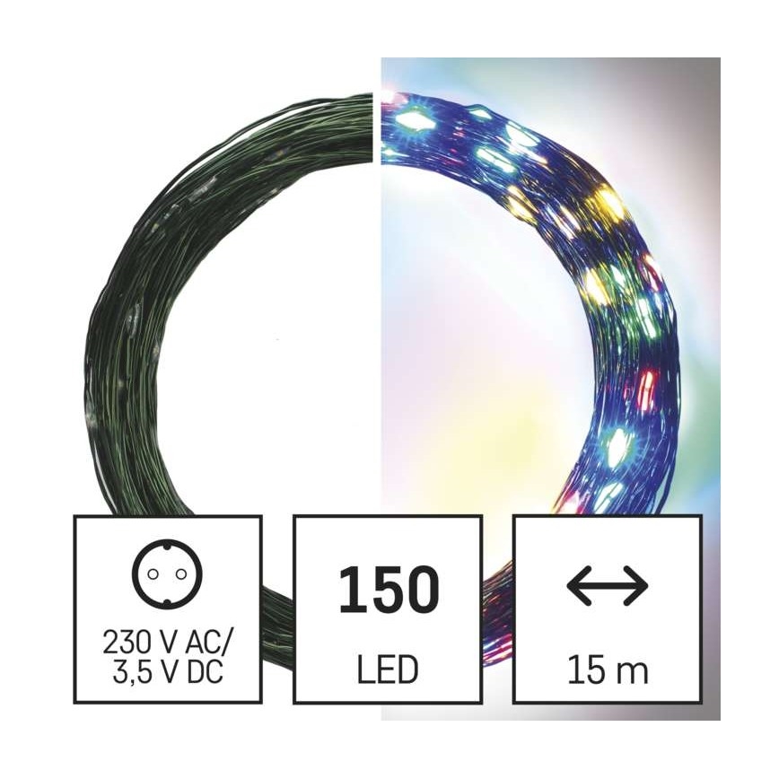 LED Zunanja božična veriga 150xLED/20m IP44 multicolor
