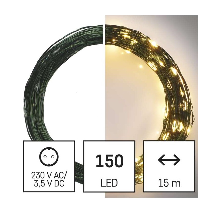 LED Zunanja božična veriga 150xLED/20m IP44 topla bela