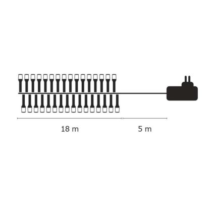 LED Zunanja božična veriga 180xLED/23m IP44 topla bela