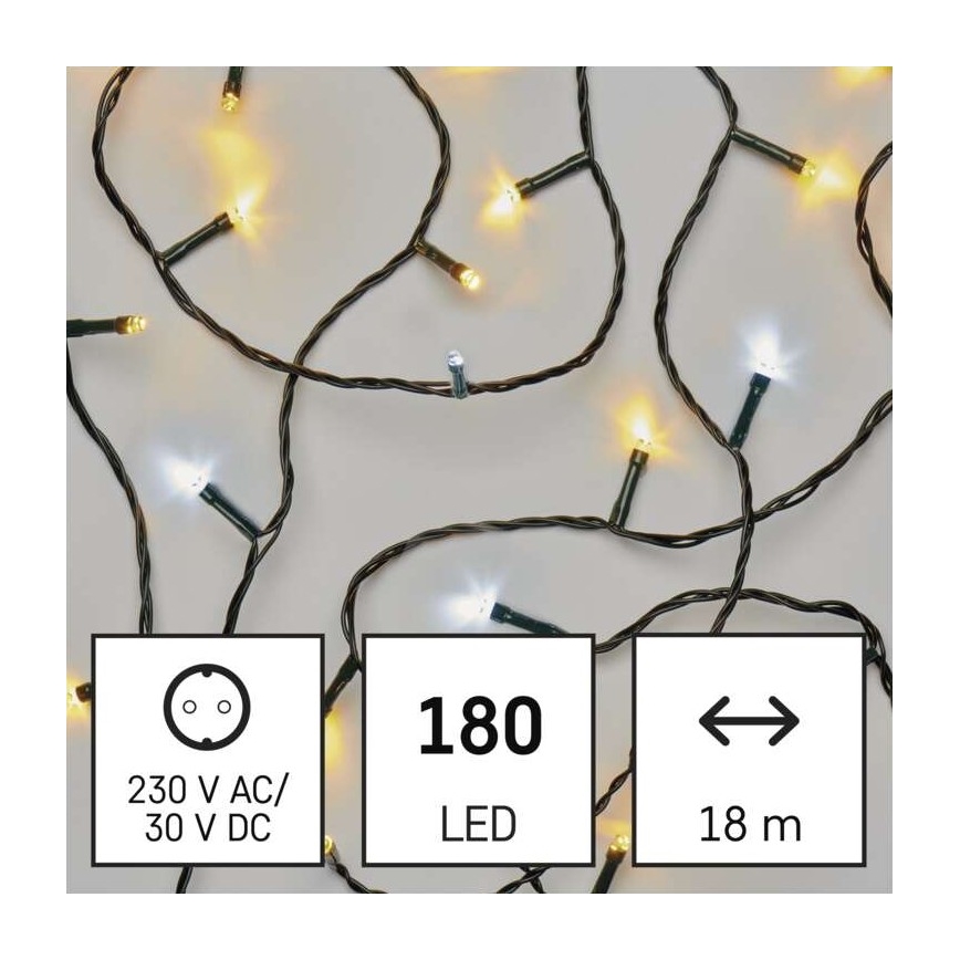 LED Zunanja božična veriga 180xLED/23m IP44 topla/hladna bela