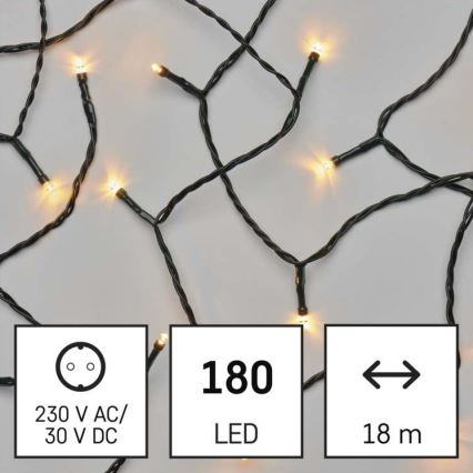 LED Zunanja božična veriga 180xLED/23m IP44 vintage