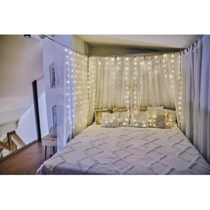 LED Zunanja božična veriga 180xLED/8 funkcij 6,7 m IP44 topla bela