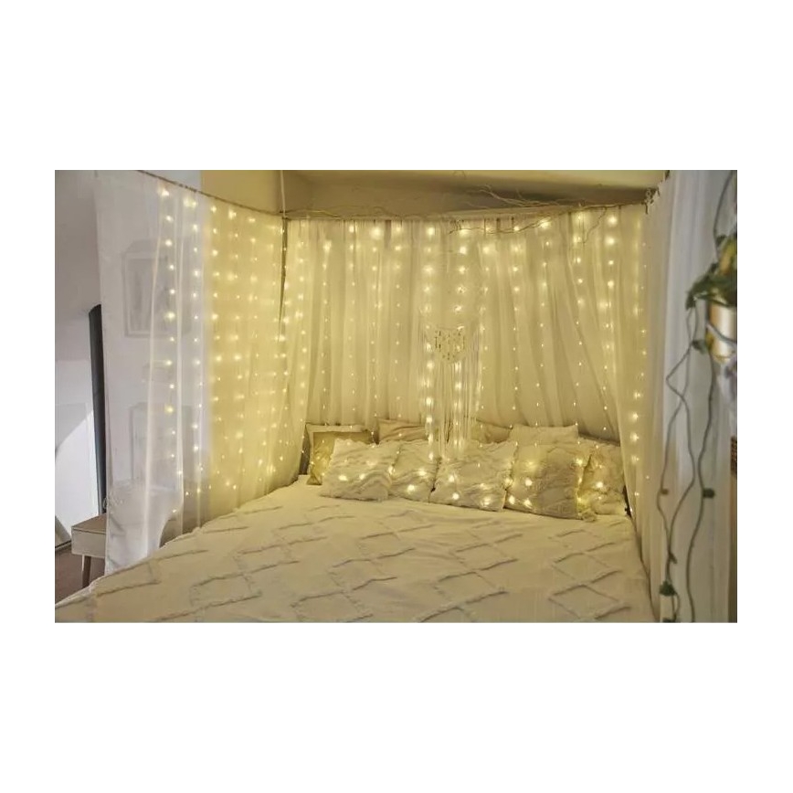 LED Zunanja božična veriga 180xLED/8 funkcij 6,7 m IP44 topla bela