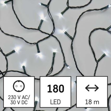 LED Zunanja božična veriga 180xLED/8 načinov 23m IP44 hladna bela