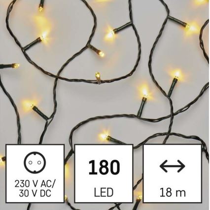 LED Zunanja božična veriga 180xLED/8 načinov 23m IP44 topla bela