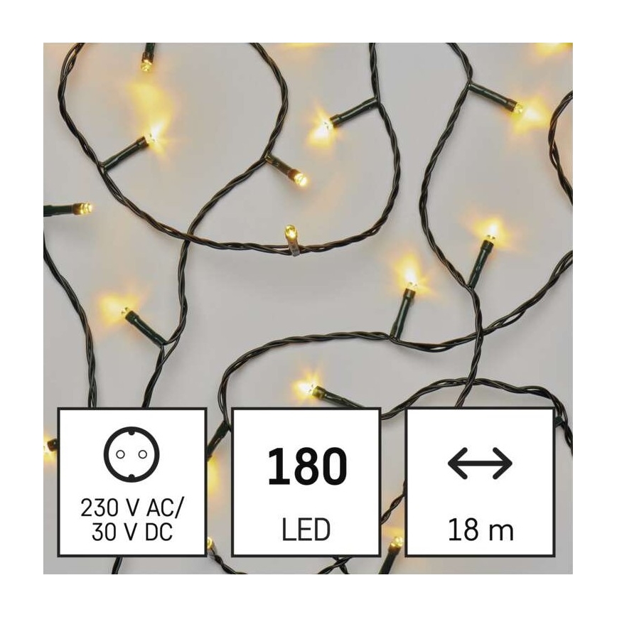 LED Zunanja božična veriga 180xLED/8 načinov 23m IP44 topla bela