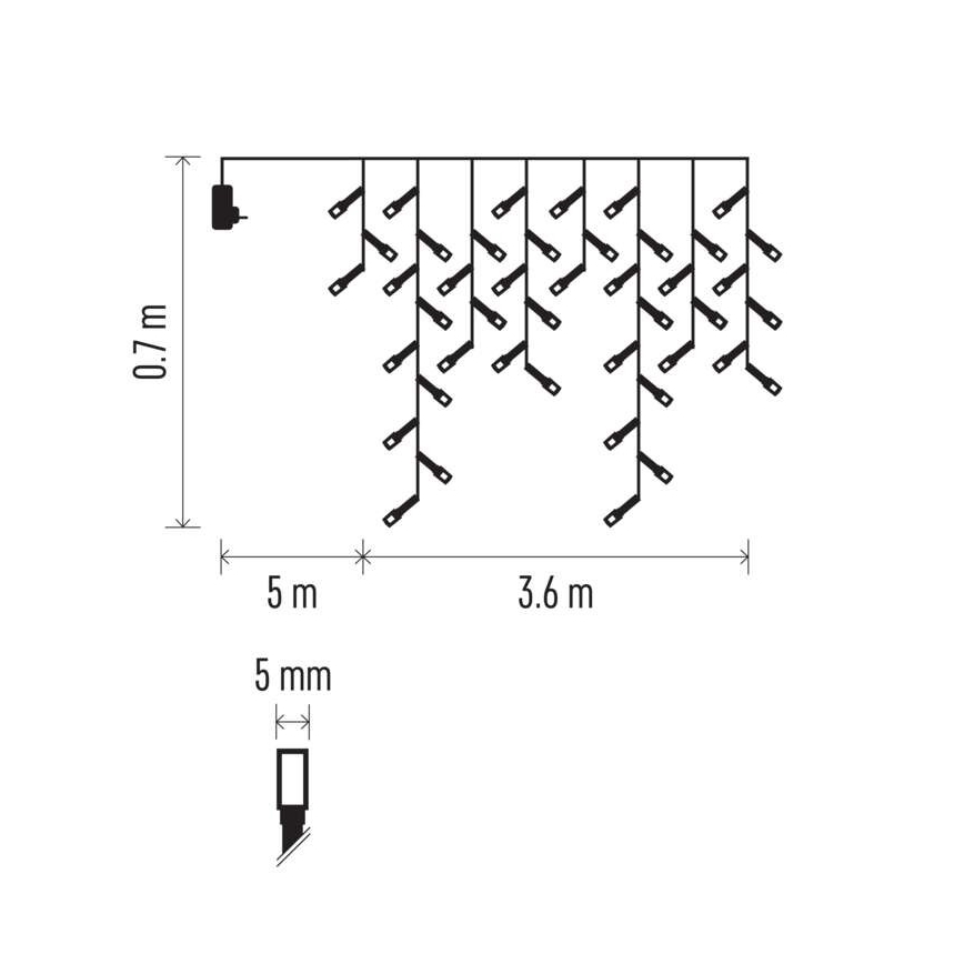 LED Zunanja božična veriga 200xLED/8 načinov 8,6m IP44 topla bela