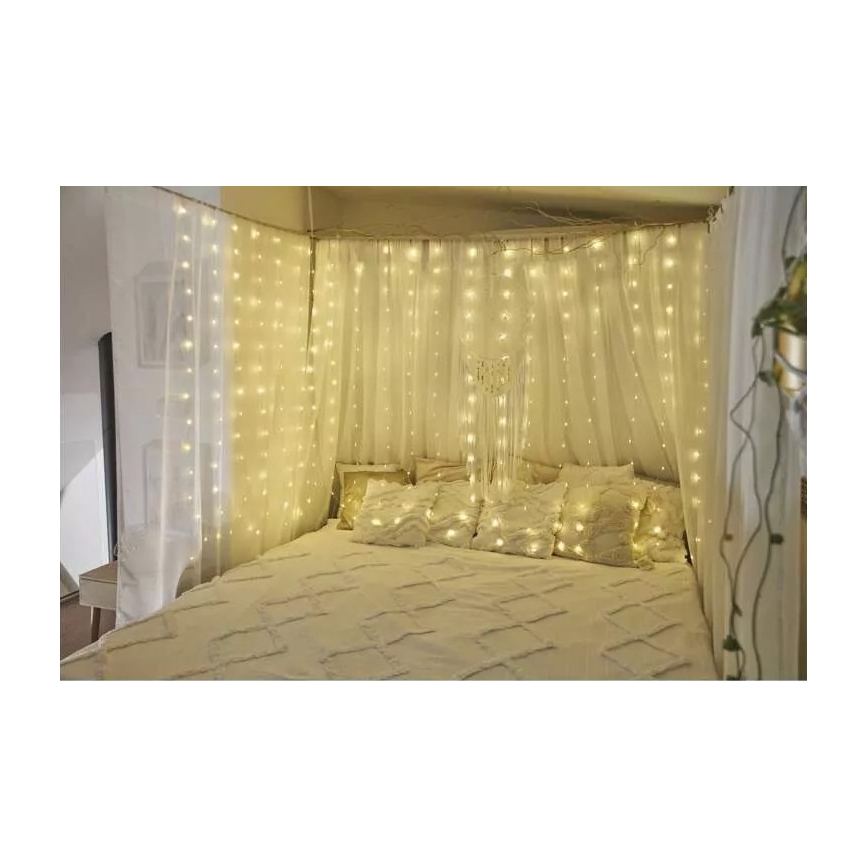 LED Zunanja božična veriga 240xLED/8 funkcij 6,7 m IP44 topla bela