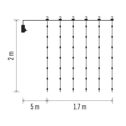 LED Zunanja božična veriga 240xLED/8 funkcij 6,7 m IP44 topla bela