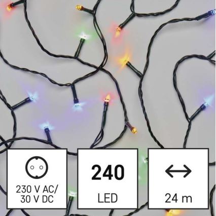 LED Zunanja božična veriga 240xLED/8 načinov 29m IP44 multicolor