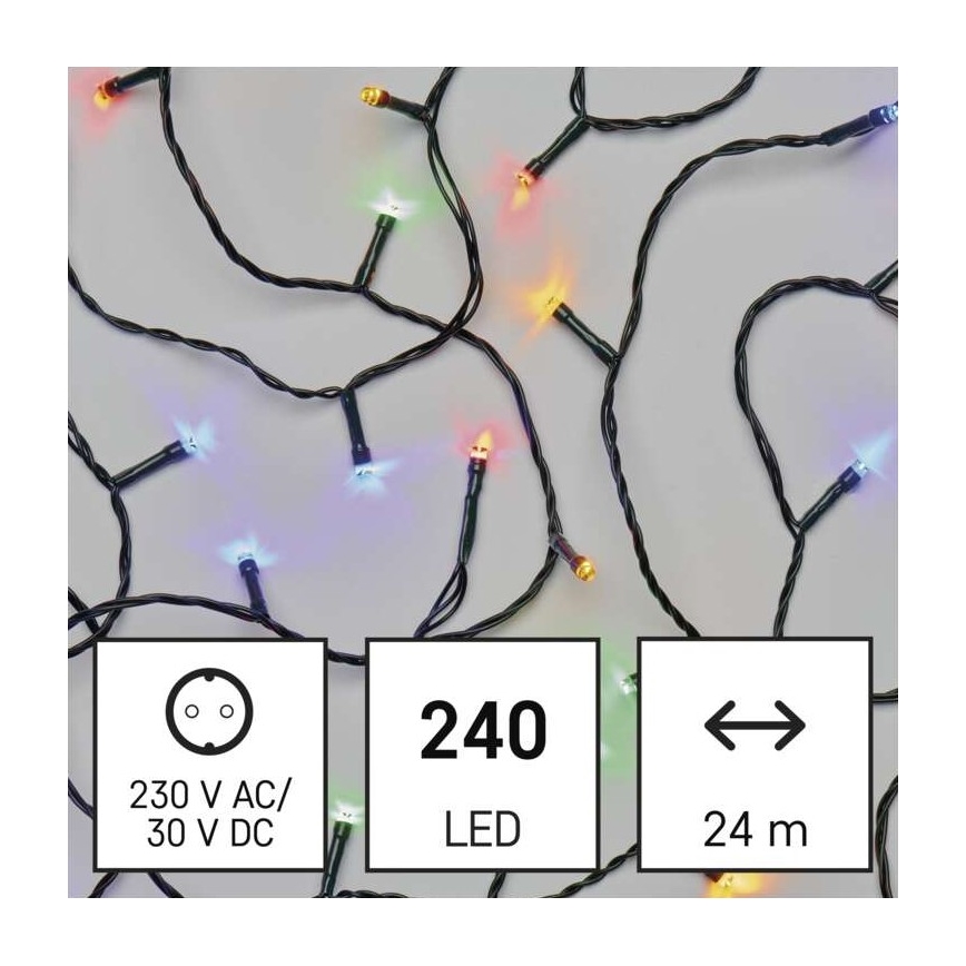 LED Zunanja božična veriga 240xLED/8 načinov 29m IP44 multicolor