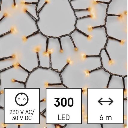 LED Zunanja božična veriga 300xLED/11m IP44 vintage