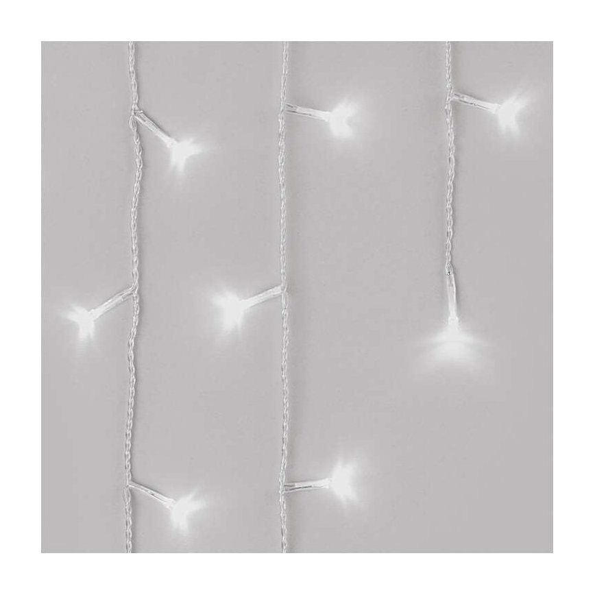 LED Zunanja božična veriga 300xLED/8 načinov 10m IP44 hladna bela + Daljinski upravljalnik