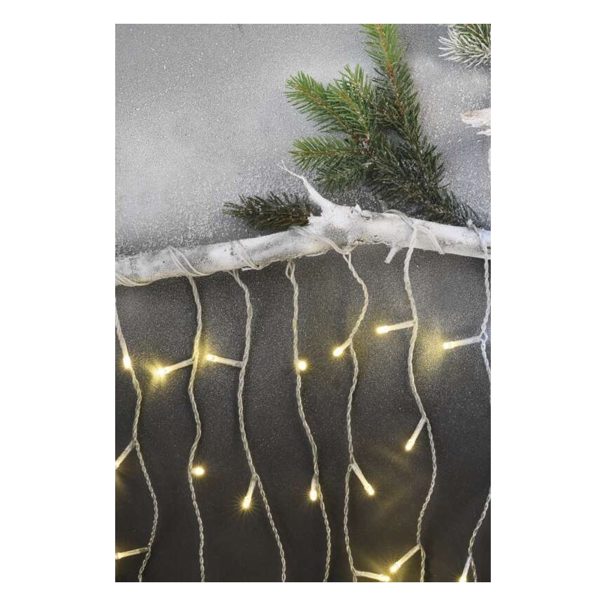 LED Zunanja božična veriga 300xLED/8 načinov 10m IP44 topla bela + Daljinski upravljalnik