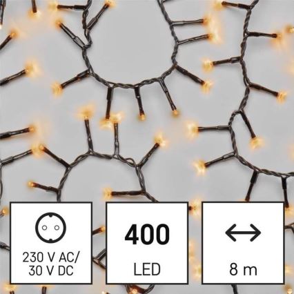 LED Zunanja božična veriga 400xLED/13m IP44 vintage