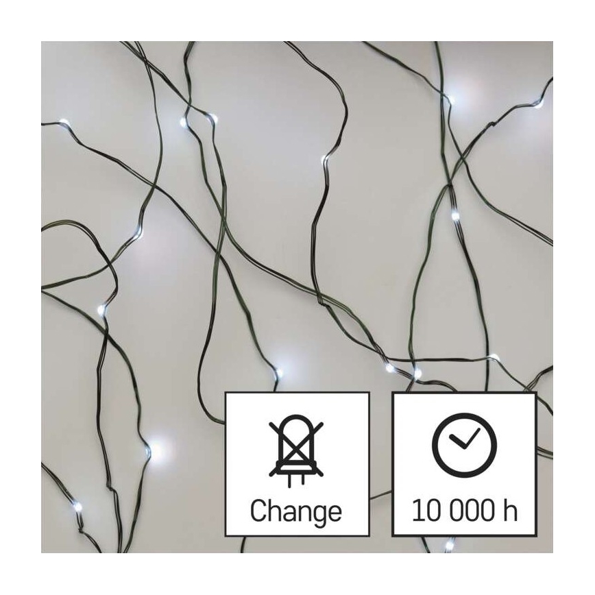 LED Zunanja božična veriga 40xLED/9m IP44 hladna bela