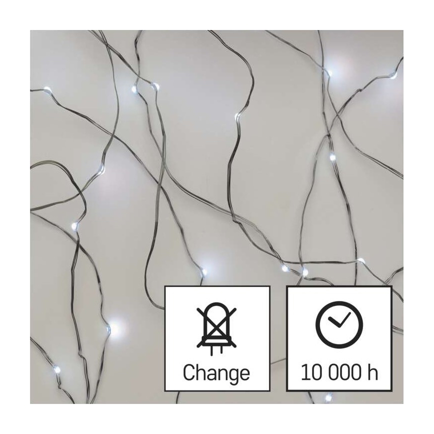 LED Zunanja božična veriga 40xLED/9m IP44 hladna bela