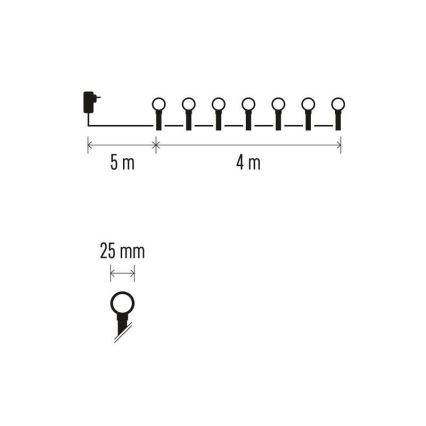 LED Zunanja božična veriga 40xLED/9m IP44 modra