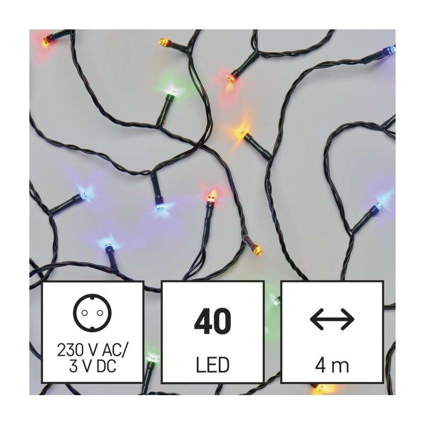 LED Zunanja božična veriga 40xLED/9m IP44 multicolor