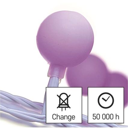 LED Zunanja božična veriga 40xLED/9m IP44 roza