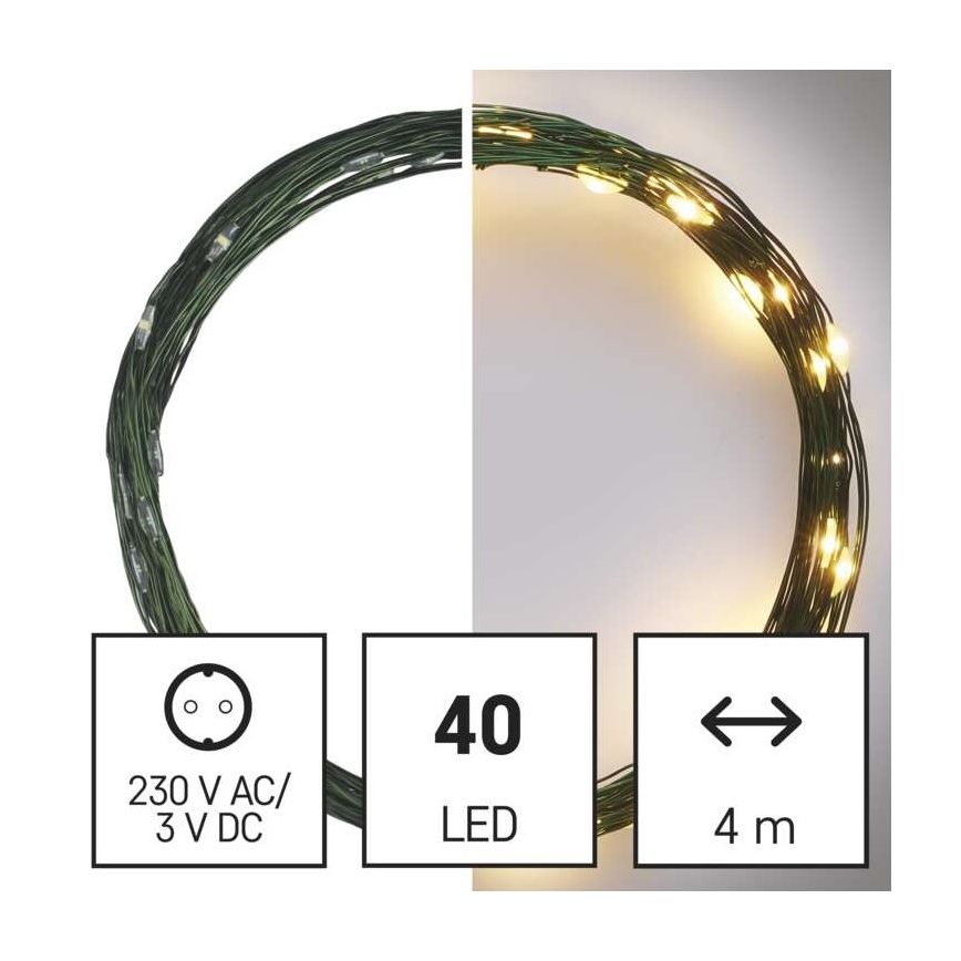 LED Zunanja božična veriga 40xLED/9m IP44 topla bela
