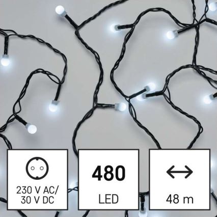 LED Zunanja božična veriga 480xLED/53m IP44 hladna bela