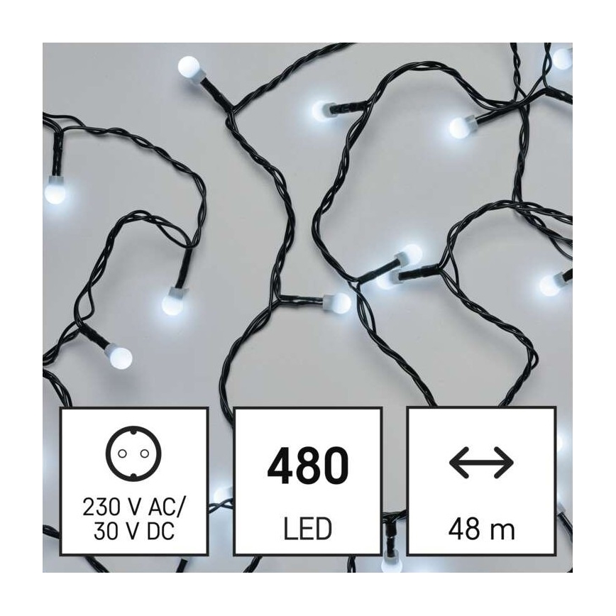LED Zunanja božična veriga 480xLED/53m IP44 hladna bela