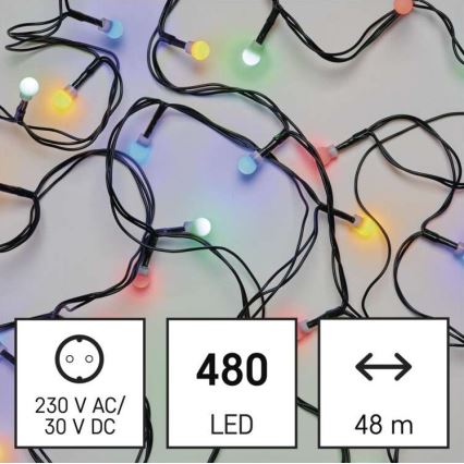 LED Zunanja božična veriga 480xLED/53m IP44 multicolor