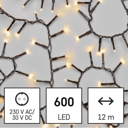 LED Zunanja božična veriga 600xLED/17m IP44 topla bela