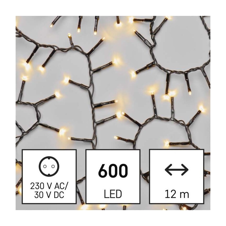 LED Zunanja božična veriga 600xLED/17m IP44 topla bela