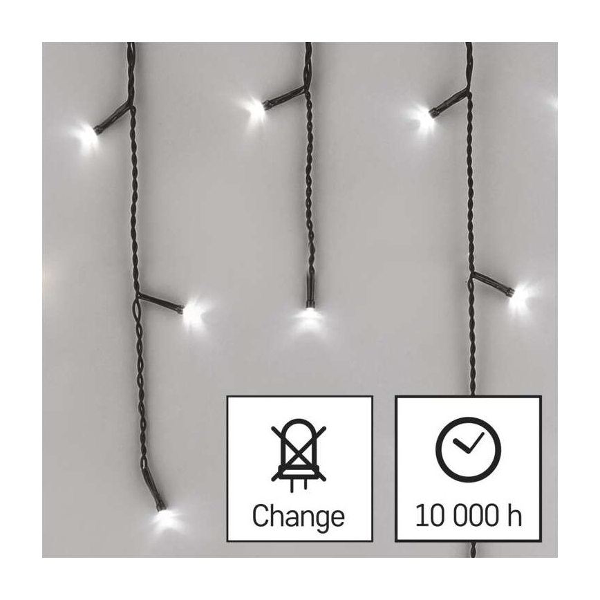 LED Zunanja božična veriga 600xLED/8 načinov 15m IP44 hladna bela