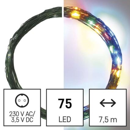 LED Zunanja božična veriga 75xLED/12,5m IP44 multicolor