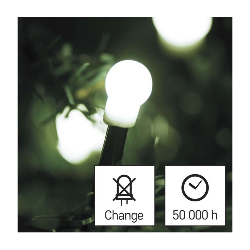 LED Zunanja božična veriga 80xLED/13m IP44 hladna bela