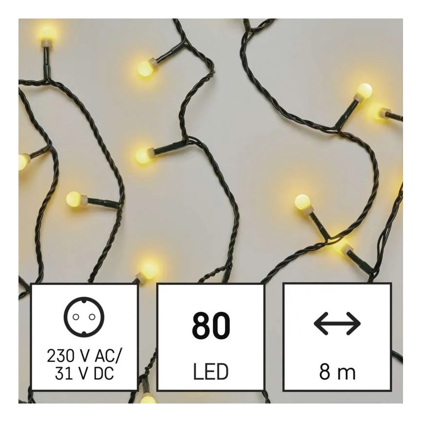LED Zunanja božična veriga 80xLED/13m IP44 topla bela
