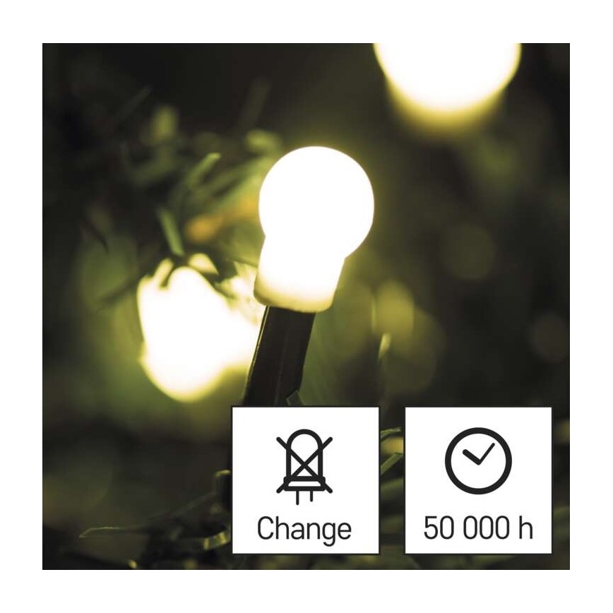 LED Zunanja božična veriga 80xLED/13m IP44 topla bela