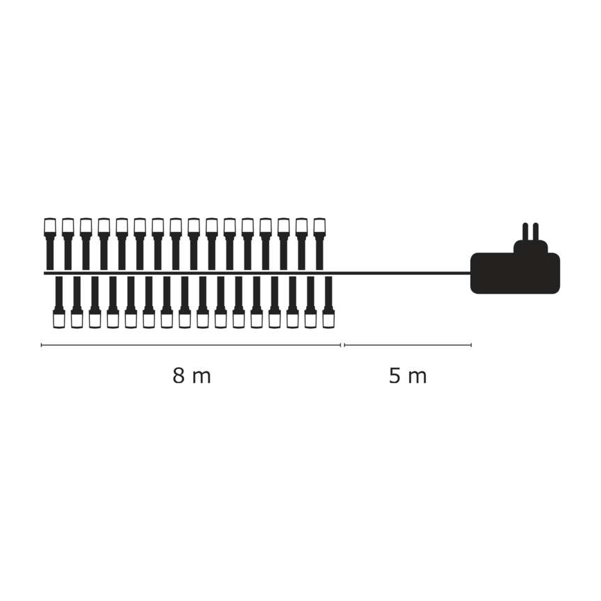LED Zunanja božična veriga 80xLED/13m IP44 topla bela