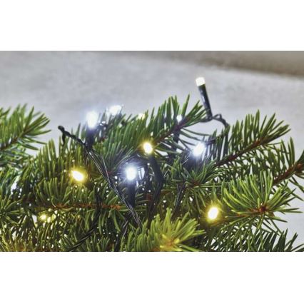 LED Zunanja božična veriga 80xLED/2 funkciji 13m IP44 topla/hladna bela