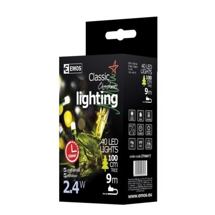 Božični okrasek zunanji veriga CHAIN IP44 4m 40xLED IP44