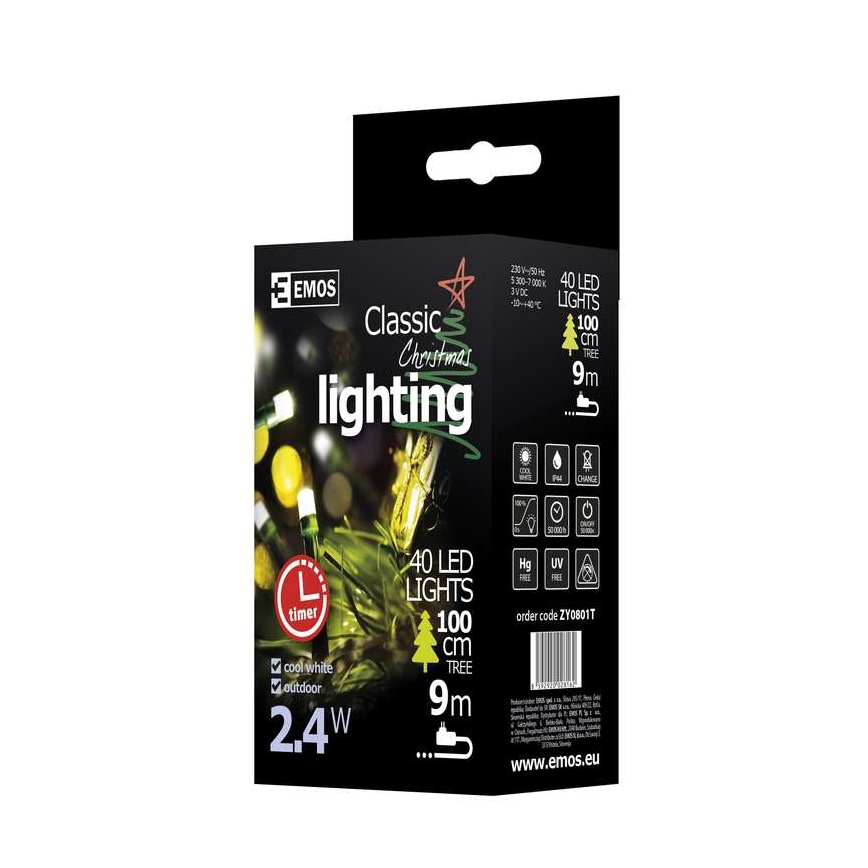 Božični okrasek zunanji veriga CHAIN IP44 4m 40xLED IP44