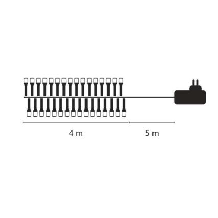 LED Zunanja božična veriga CHAIN 40xLED 9m IP44 hladna bela