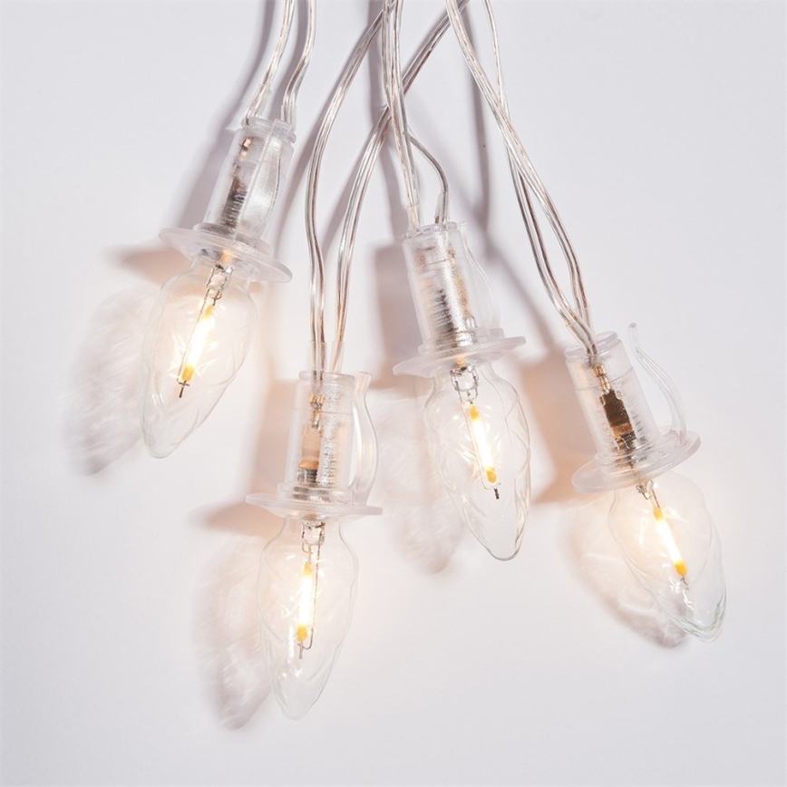 LED Zunanja božična veriga CONE FILAMENT 20xE10 19m prozorna/topla bela IP44, Izdelano v EU