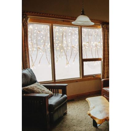LED Zunanja božična zavesa CURTAIN 360xLED/3,6W/230V 2x2 m IP44 topla bela