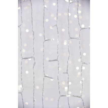 LED Zunanja božična zavesa CURTAIN 480xLED/8,4W/230V 3x3 m IP44 hladno bela