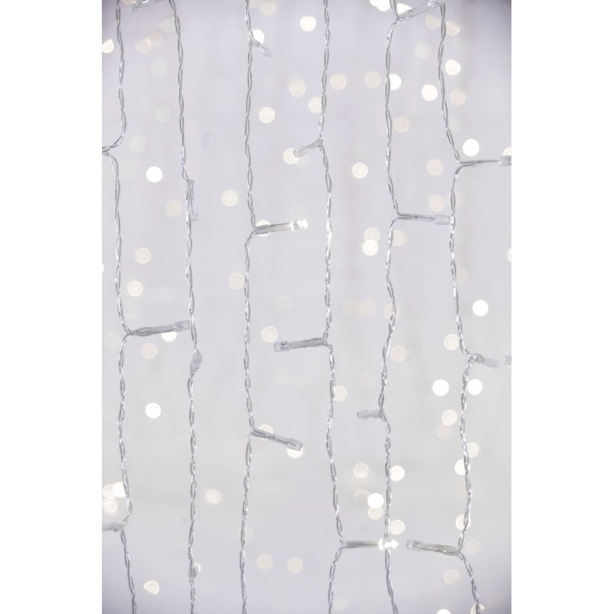 LED Zunanja božična zavesa CURTAIN 480xLED/8,4W/230V 3x3 m IP44 hladno bela