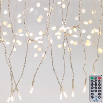 LED zunanja božična zavesa z možnostjo zatemnitve CURTAIN 360xLED/8,4W/230V 2x2 m IP44 topla bela + daljinski upravljalnik