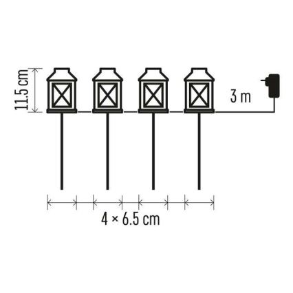 LED Zunanja dekoracija 4xLED/5W/230V IP44