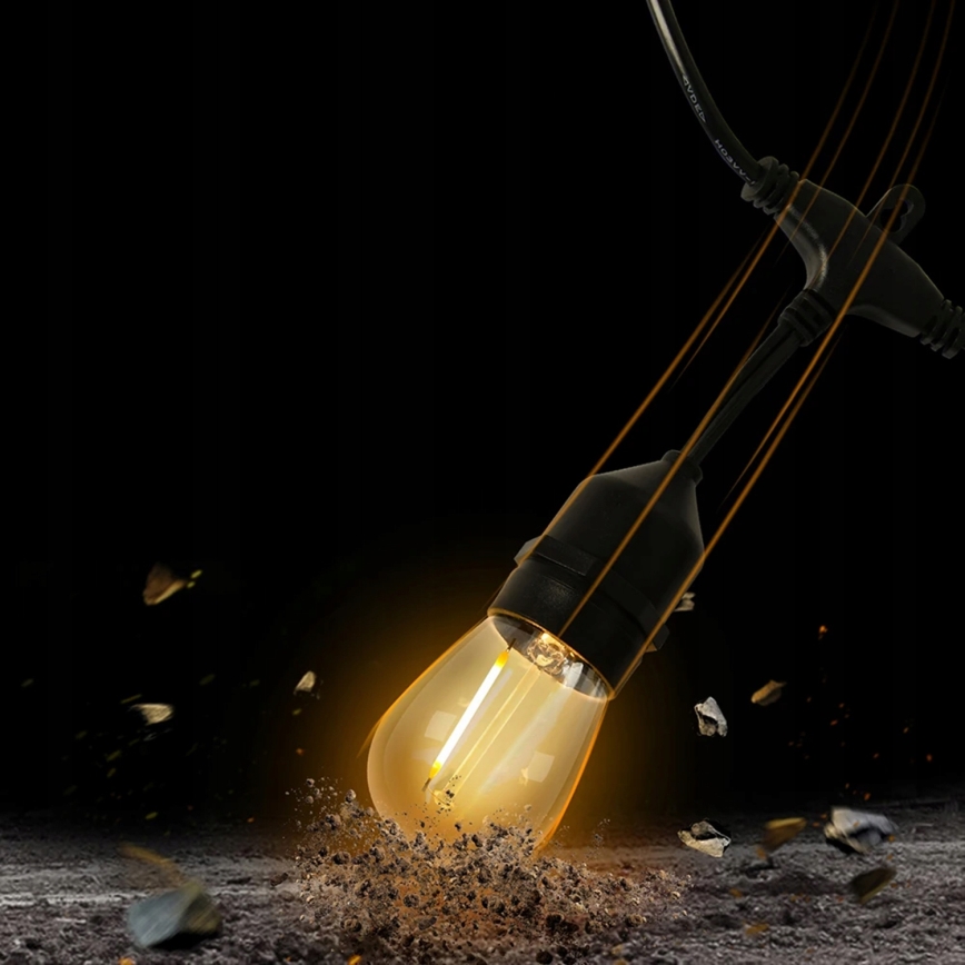 LED zunanja dekorativna veriga 10xE27/1W/230V 10,94 m IP44 črna