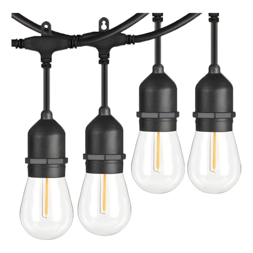 LED Zunanja dekorativna veriga 10xE27/1W/230V 10 m IP65 črna